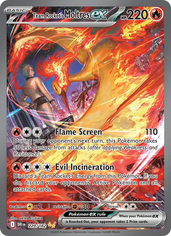 Team Rocket's Moltres ex — Destined Rivals #229 (Pokémon TCG card)