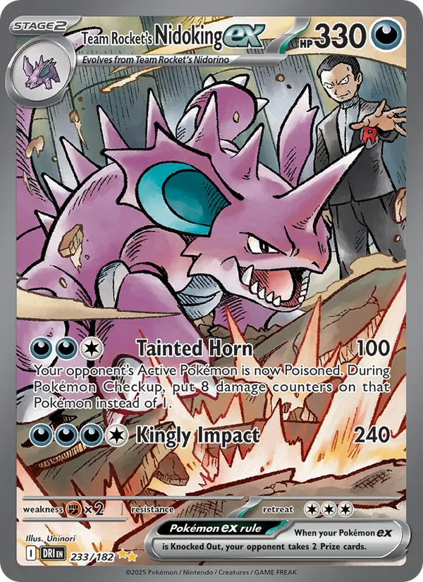 Team Rocket's Nidoking ex — Destined Rivals #233 (Pokémon TCG card)