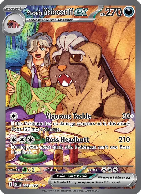 Arven's Mabosstiff ex — Destined Rivals #235 (Pokémon TCG card)