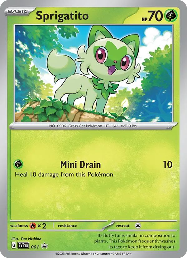 Sprigatito — SVP Black Star Promos #001 (Pokémon TCG card)