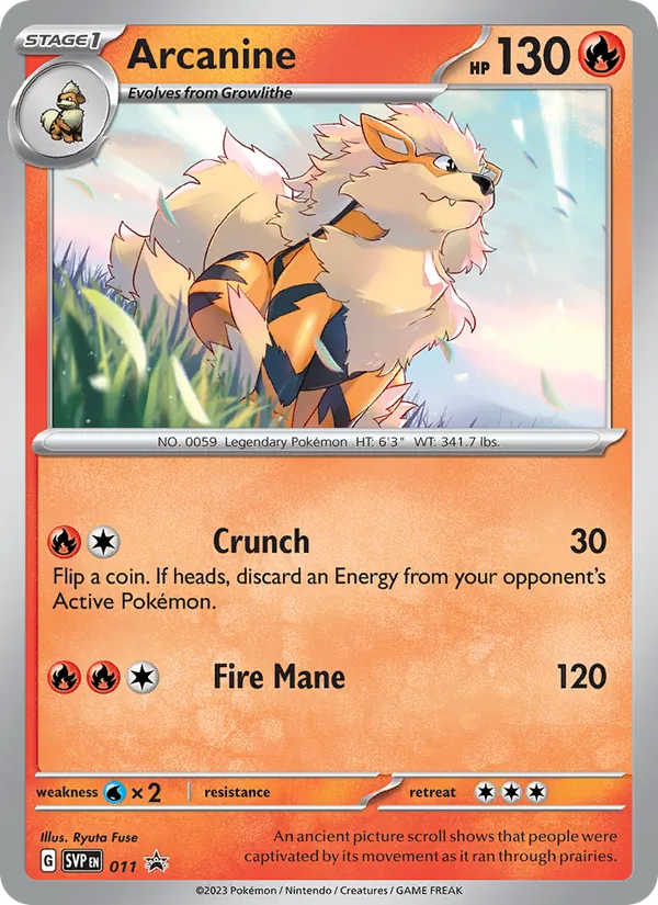 Arcanine — SVP Black Star Promos #011 (Pokémon TCG card)