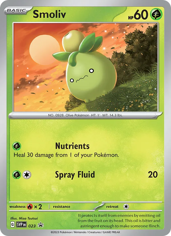 Smoliv — SVP Black Star Promos #023 (Pokémon TCG card)