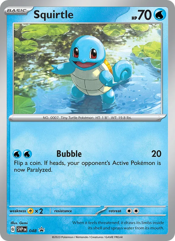 Squirtle — SVP Black Star Promos #048 (Pokémon TCG card)