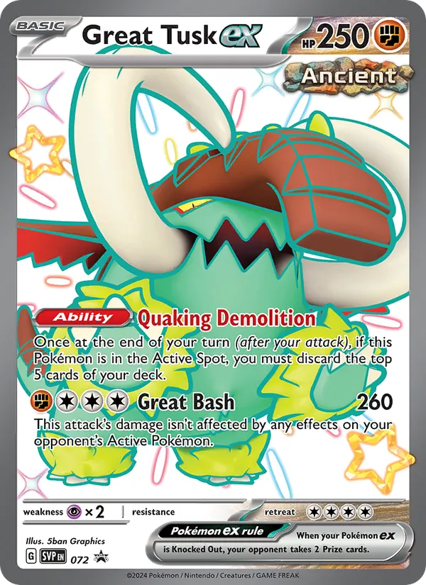 Great Tusk ex — SVP Black Star Promos #072 (Pokémon TCG card)