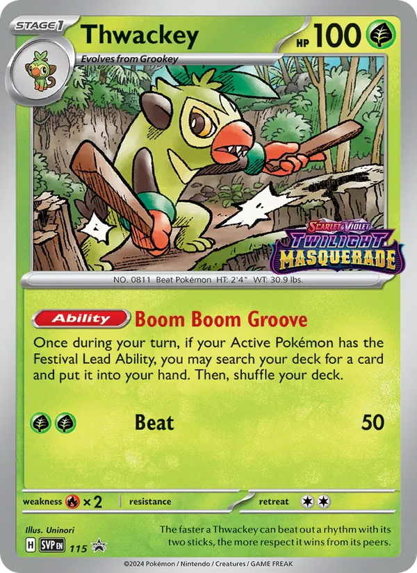 Thwackey — SVP Black Star Promos #115 (Pokémon TCG card)