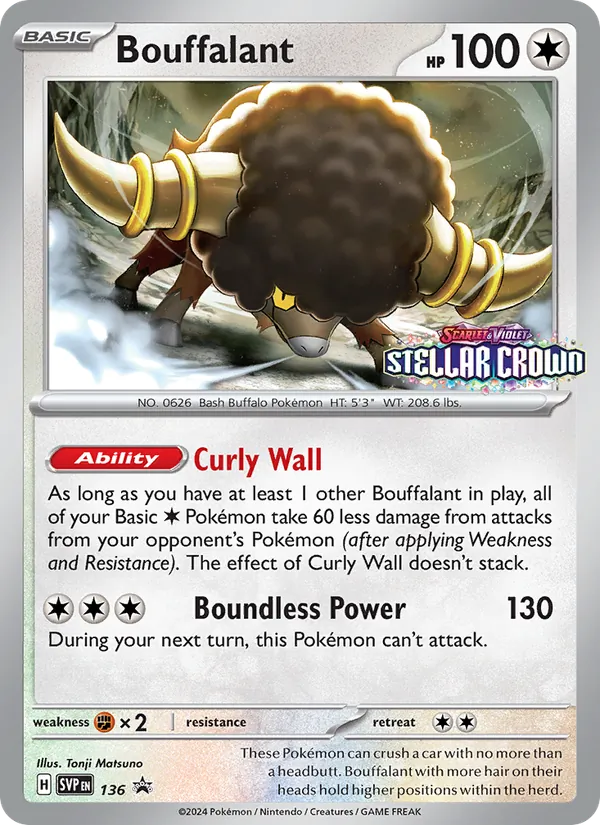 Bouffalant — SVP Black Star Promos #136 (Pokémon TCG card)