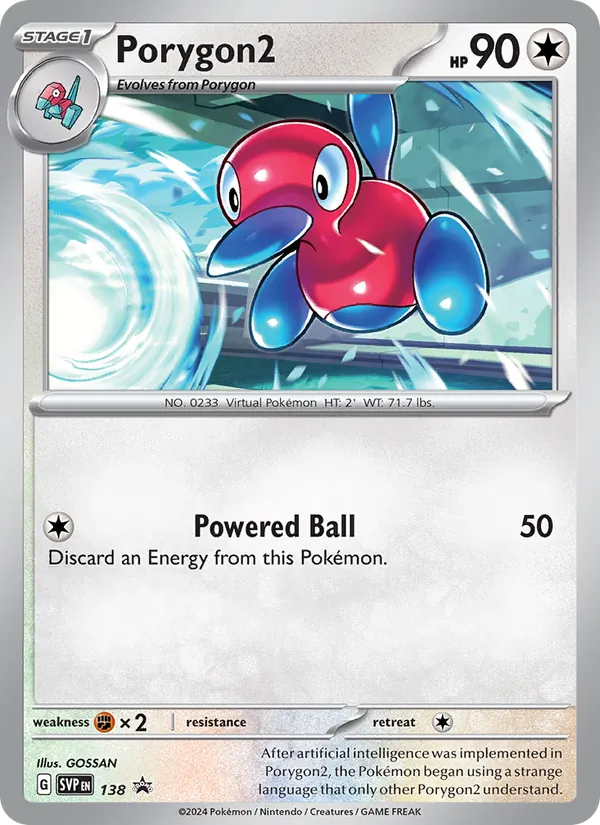 Porygon2 — SVP Black Star Promos #138 (Pokémon TCG card)