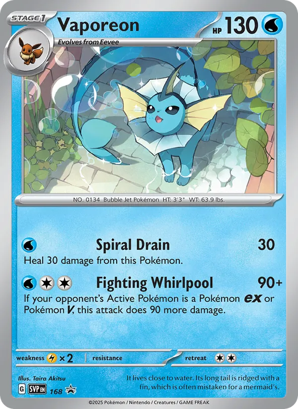 Vaporeon — SVP Black Star Promos #168 (Pokémon TCG card)