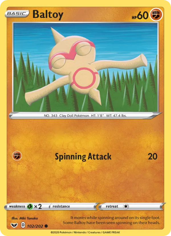 Baltoy — Sword & Shield #102 (Pokémon TCG card)
