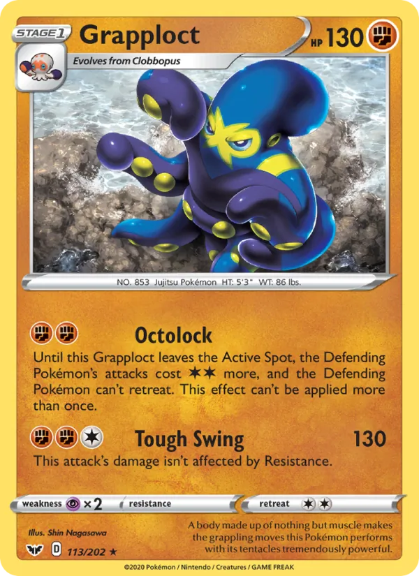 Grapploct — Sword & Shield #113 (Pokémon TCG card)
