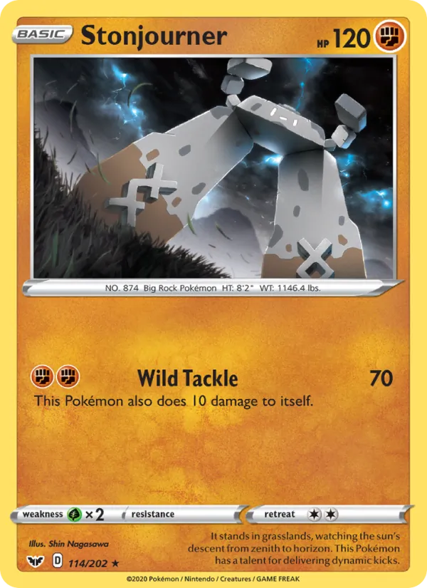 Stonjourner — Sword & Shield #114 (Pokémon TCG card)
