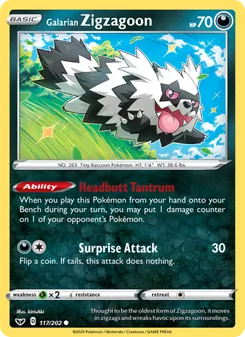 Galarian Zigzagoon (Sword & Shield #117)