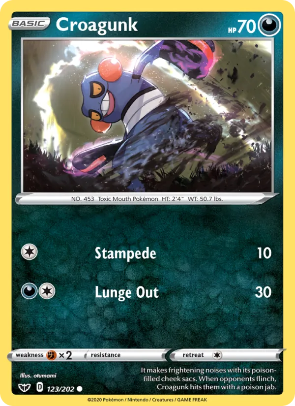 Croagunk — Sword & Shield #123 (Pokémon TCG card)