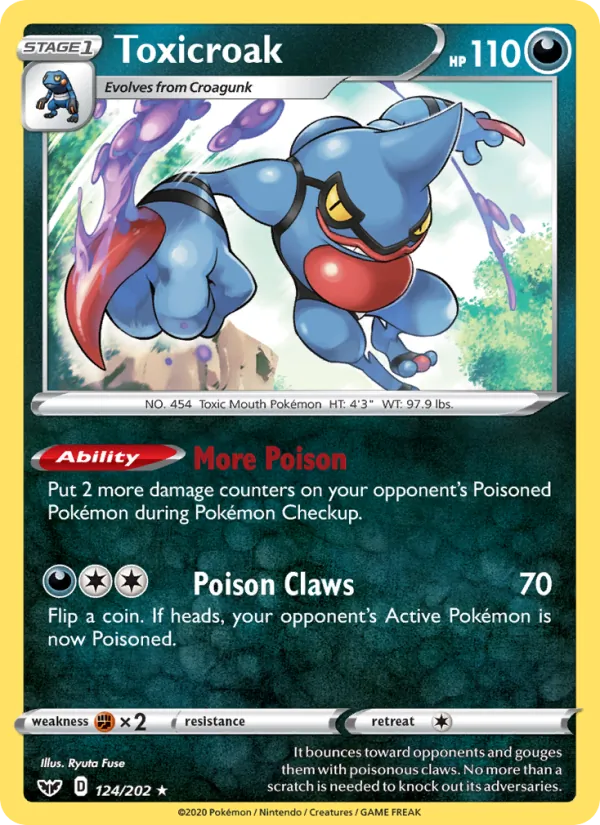 Toxicroak — Sword & Shield #124 (Pokémon TCG card)