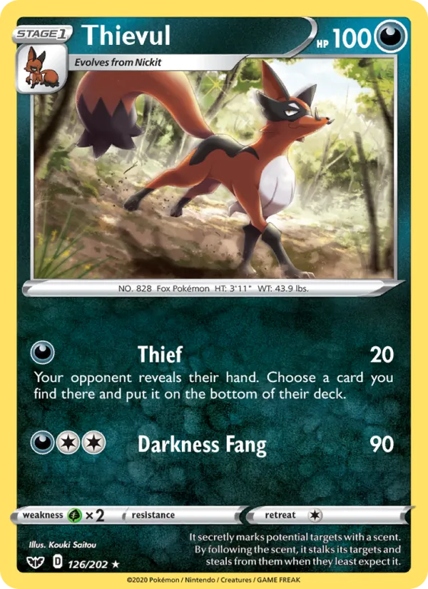 Thievul — Sword & Shield #126 (Pokémon TCG card)