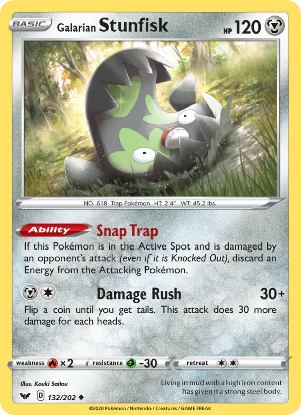 Galarian Stunfisk — Sword & Shield #132 (Pokémon TCG card)