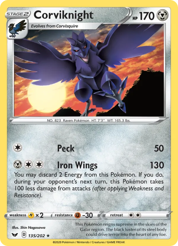 Corviknight — Sword & Shield #135 (Pokémon TCG card)