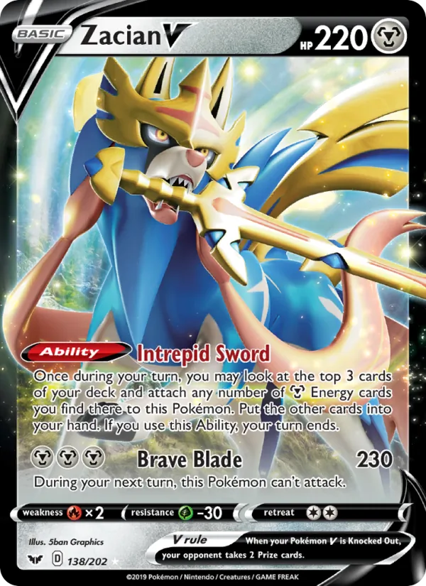 Zacian V — Sword & Shield #138 (Pokémon TCG card)