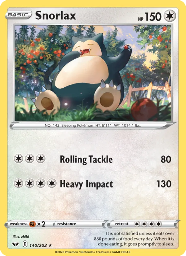 Snorlax — Sword & Shield #140 (Pokémon TCG card)