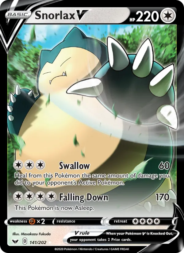 Snorlax V — Sword & Shield #141 (Pokémon TCG card)