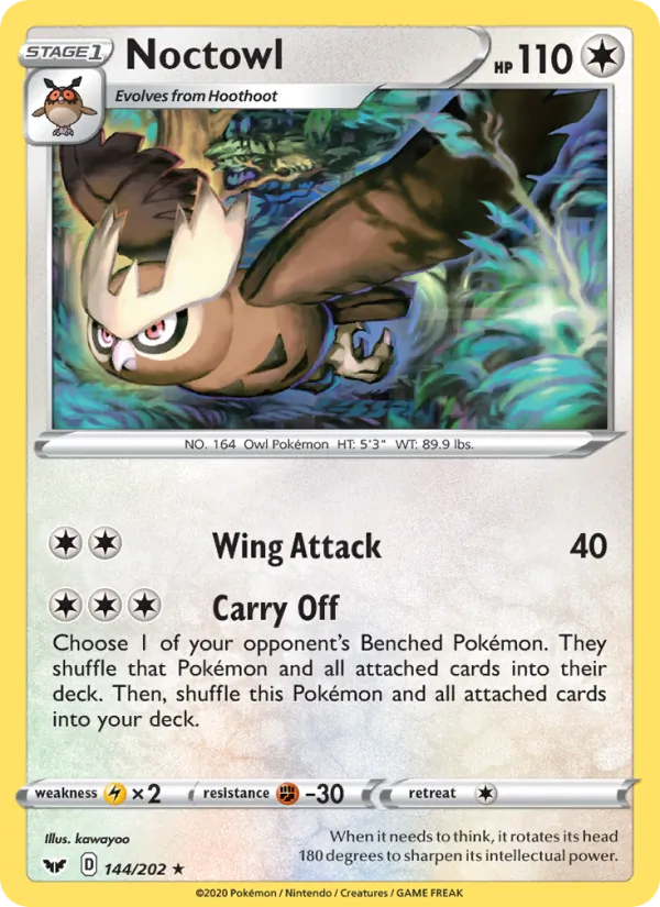 Noctowl — Sword & Shield #144 (Pokémon TCG card)
