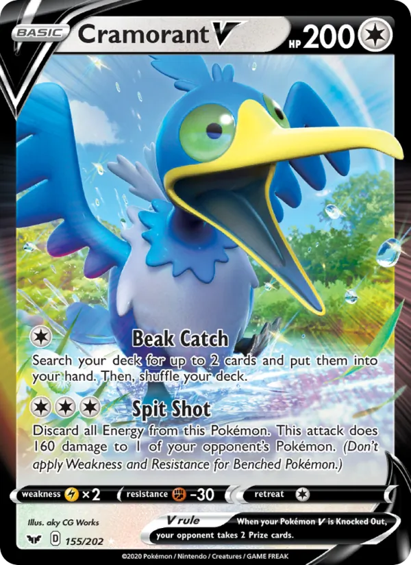 Cramorant V — Sword & Shield #155 (Pokémon TCG card)