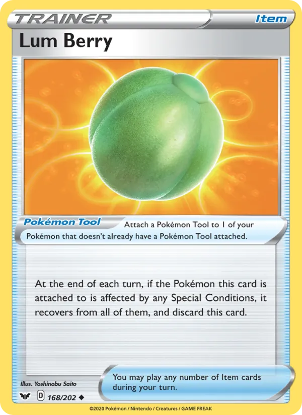 Lum Berry — Sword & Shield #168 (Pokémon TCG card)
