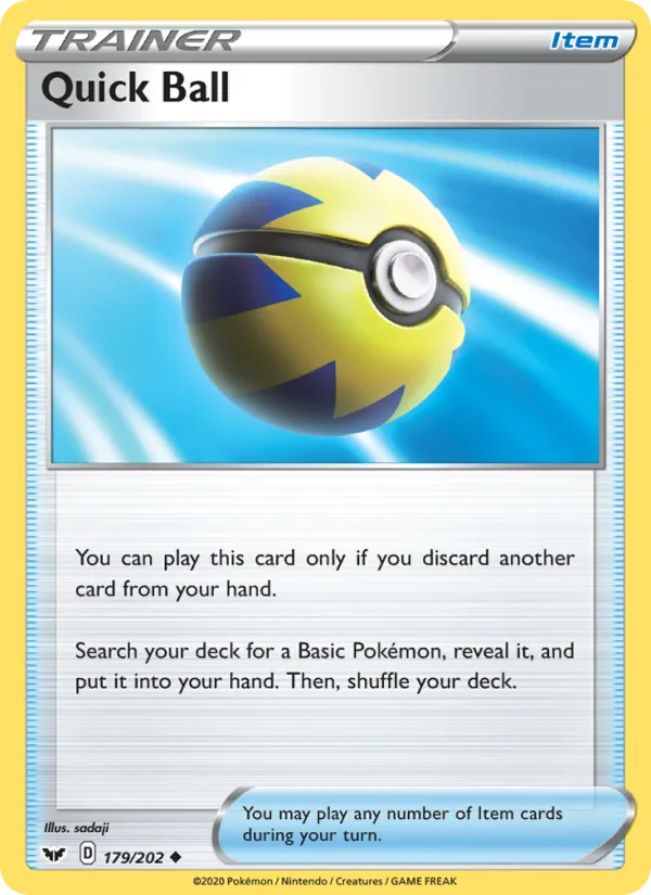 Quick Ball — Sword & Shield #179 (Pokémon TCG card)