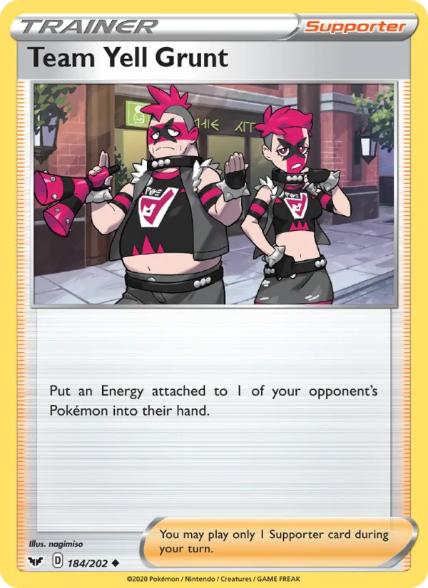 Team Yell Grunt — Sword & Shield #184 (Pokémon TCG card)