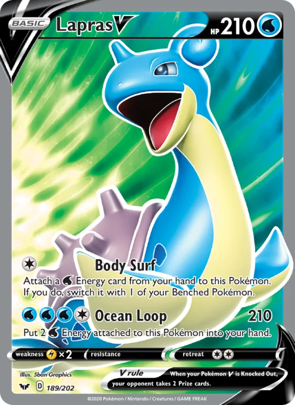 Lapras V — Sword & Shield #189 (Pokémon TCG card)