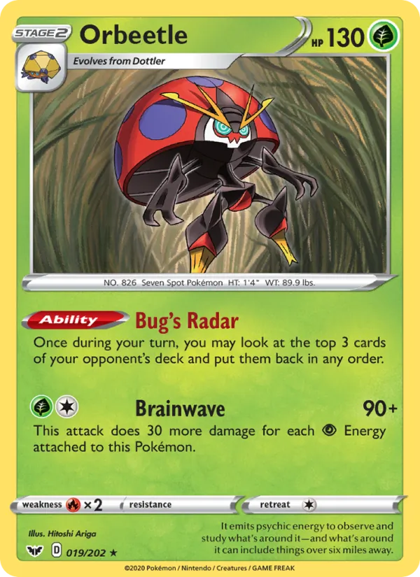 Orbeetle — Sword & Shield #19 (Pokémon TCG card)