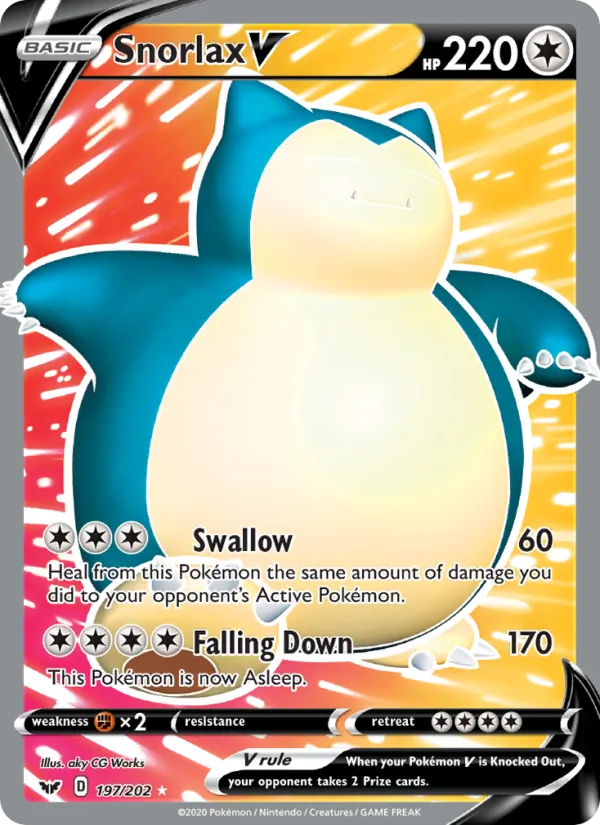 Snorlax V — Sword & Shield #197 (Pokémon TCG card)