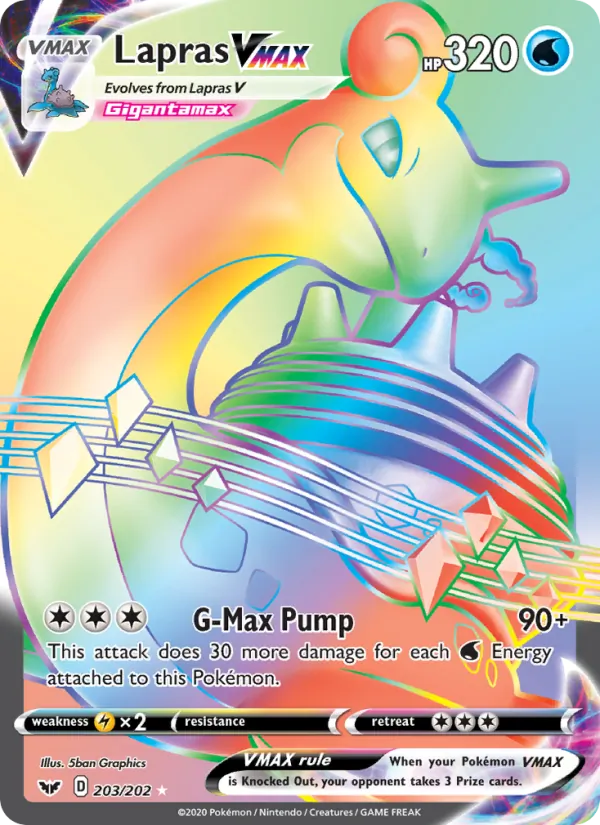 Lapras VMAX — Sword & Shield #203 (Pokémon TCG card)