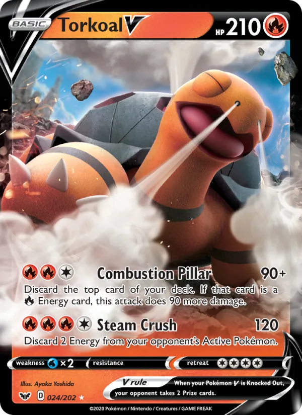 Torkoal V — Sword & Shield #24 (Pokémon TCG card)