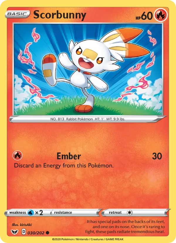 Scorbunny — Sword & Shield #30 (Pokémon TCG card)