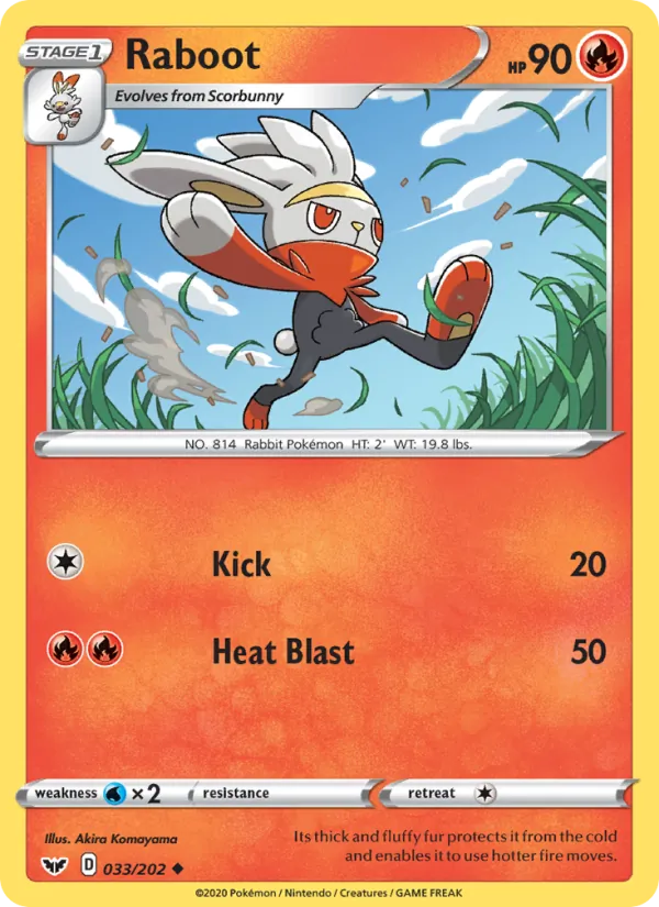 Raboot — Sword & Shield #33 (Pokémon TCG card)