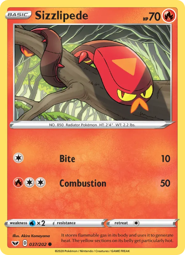 Sizzlipede — Sword & Shield #37 (Pokémon TCG card)