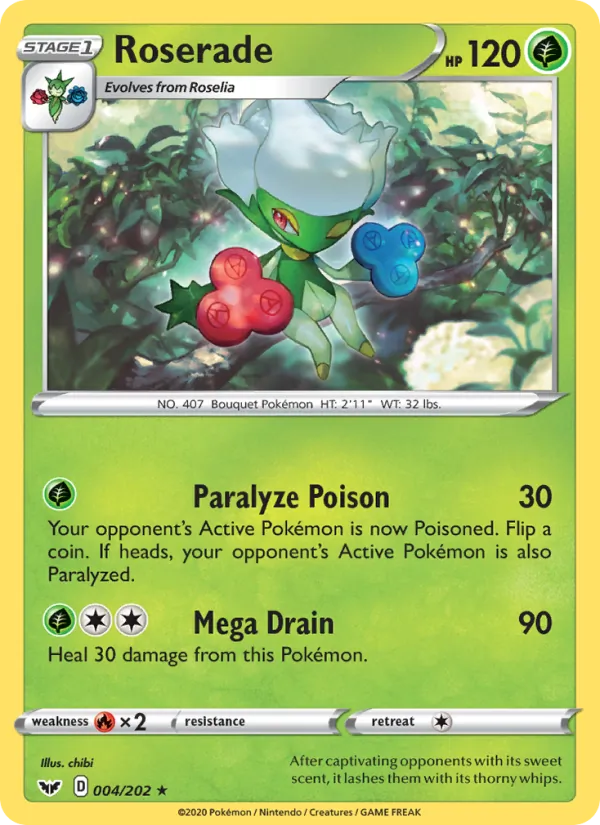 Roserade — Sword & Shield #4 (Pokémon TCG card)