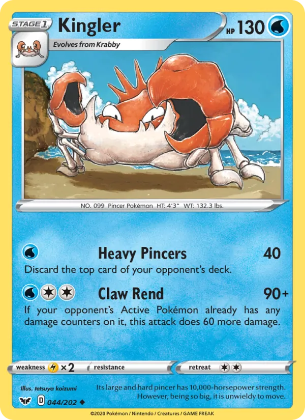 Kingler — Sword & Shield #44 (Pokémon TCG card)