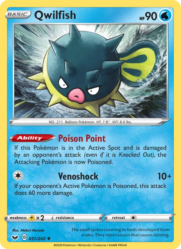 Qwilfish — Sword & Shield #51 (Pokémon TCG card)