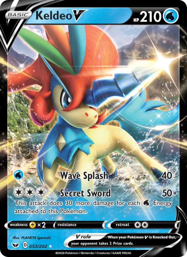 Keldeo V — Sword & Shield #53 (Pokémon TCG card)