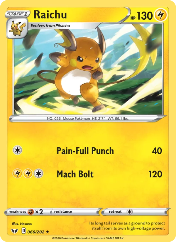 Raichu — Sword & Shield #66 (Pokémon TCG card)