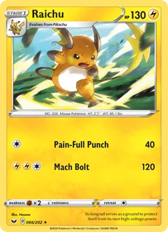 Raichu (Sword & Shield #66)