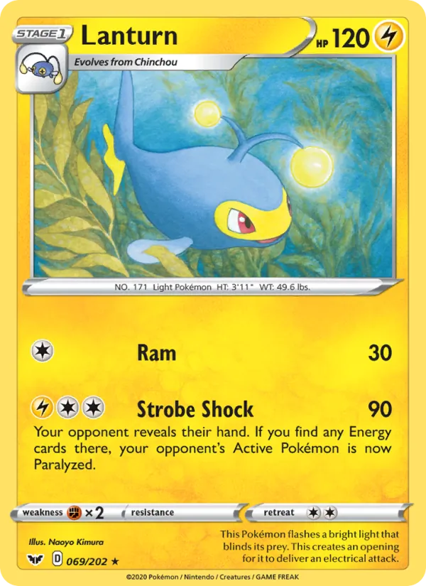 Lanturn — Sword & Shield #69 (Pokémon TCG card)