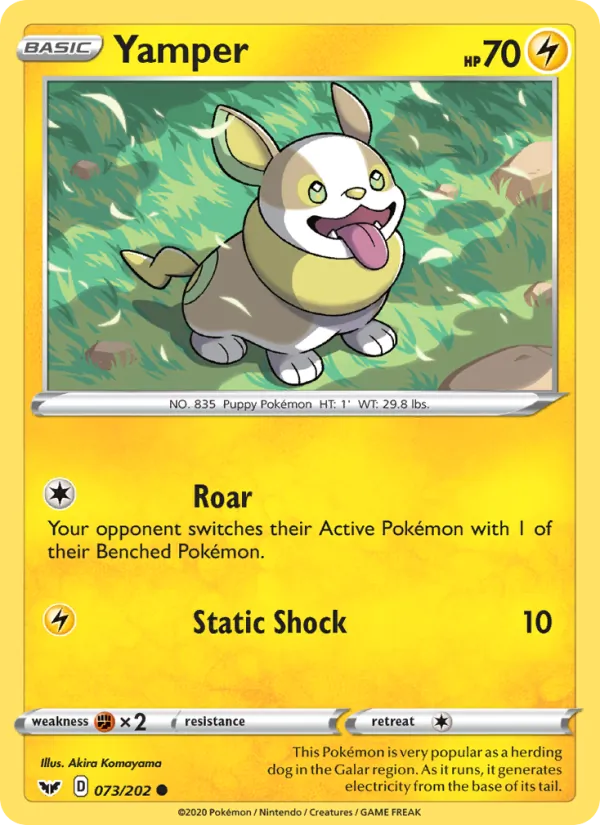 Yamper — Sword & Shield #73 (Pokémon TCG card)