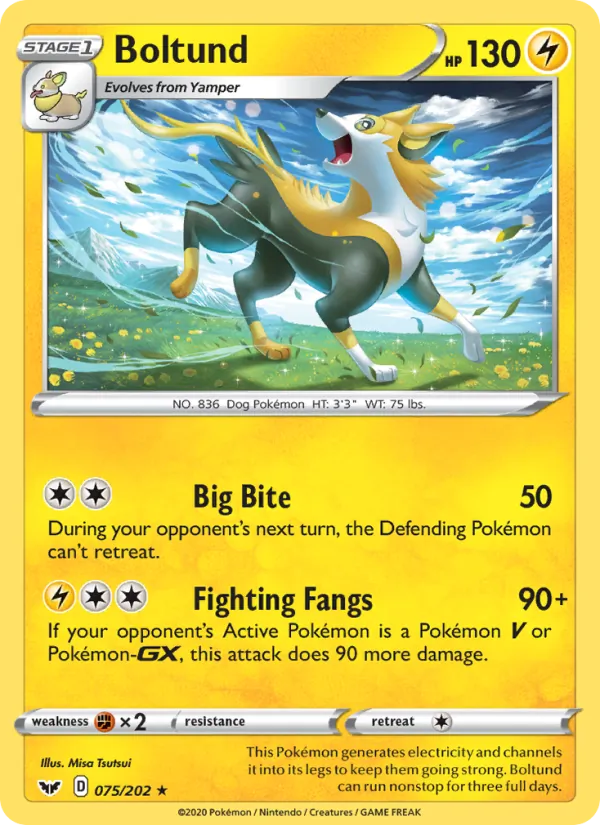 Boltund — Sword & Shield #75 (Pokémon TCG card)
