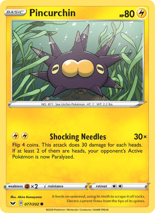 Pincurchin — Sword & Shield #77 (Pokémon TCG card)