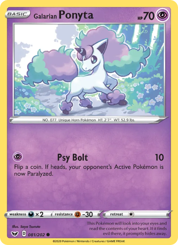 Galarian Ponyta — Sword & Shield #81 (Pokémon TCG card)