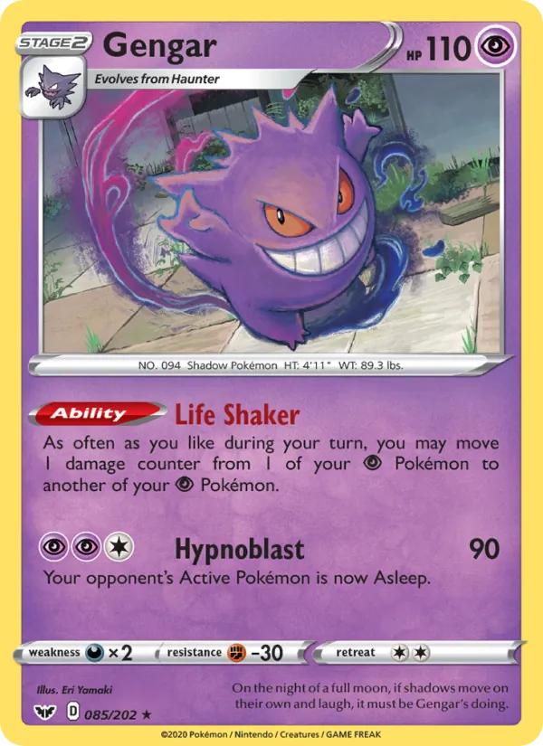 Gengar — Sword & Shield #85 (Pokémon TCG card)