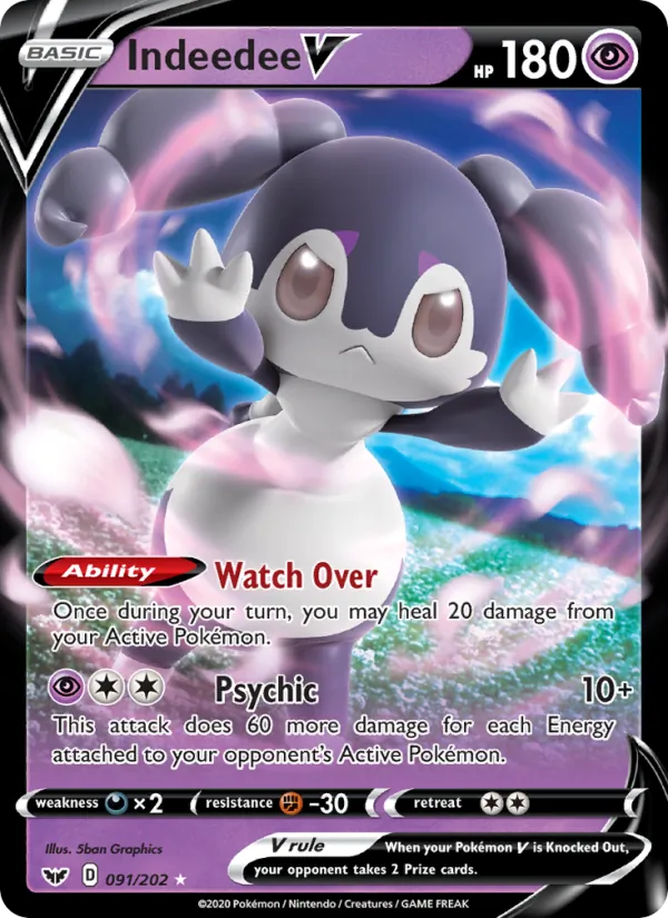 Indeedee V — Sword & Shield #91 (Pokémon TCG card)